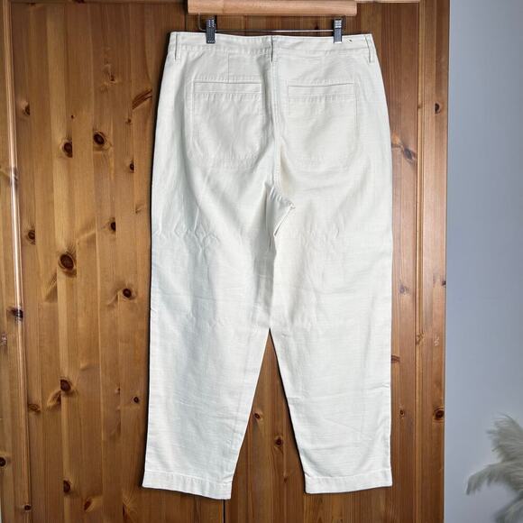 J. Crew Straight Leg Pants Women’s 12 Ivory Coastal Grandma Office Classic Chic - Picture 8 of 10